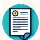 규정 문서와 체크마크 아이콘